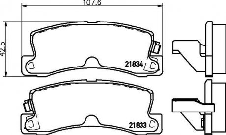 Гальмівні колодки TOYOTA Camry/Carina E/Avensis/Corolla -01 NISSHINBO NP1011