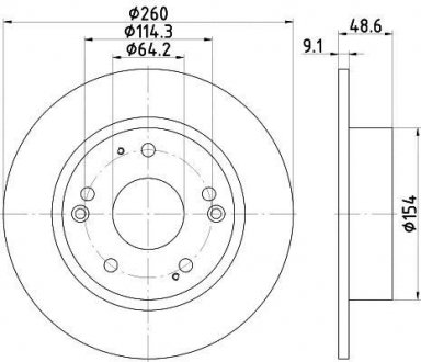 Диск гальмівний задній Honda Accord 2.0 2.4 (06-) NISSHINBO ND8026K (фото 1)