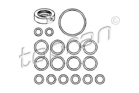Комплект прокладок, гидравлический насос TOPRAN 107356