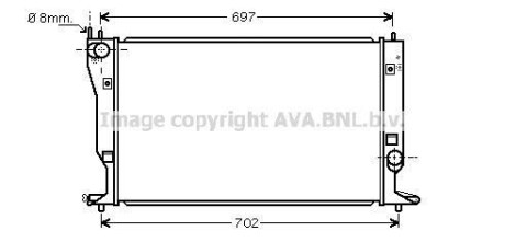 TO-AVENSIS 05-рад.охлаждения 2.0D4d (±AC), 2.2D4d (±AC) [623*413*36] AVA TO2398