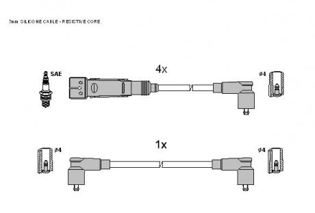 Комплект кабелiв запалювання STARLINE ZK 0442