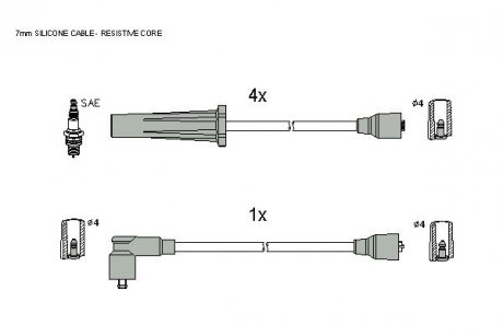 Комплект высоковольтных проводов STARLINE ZK 4194