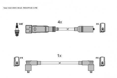 Комплект кабелiв запалювання STARLINE ZK 0262