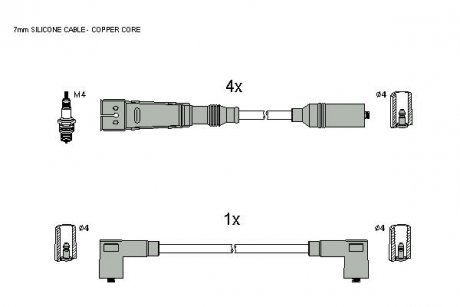 Комплект высоковольтных проводов STARLINE ZK 8121