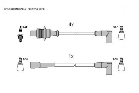 Комплект кабелiв запалювання STARLINE ZK 4874