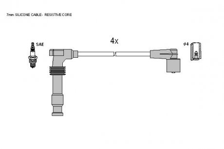 Комплект кабелiв запалювання STARLINE ZK 9792 (фото 1)
