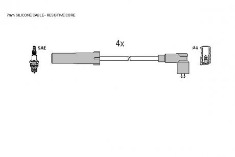Комплект кабелiв запалювання STARLINE ZK 9214 (фото 1)
