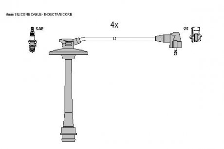 Комплект кабелiв запалювання STARLINE ZK 9748
