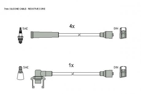 Комплект высоковольтных проводов STARLINE ZK 6384