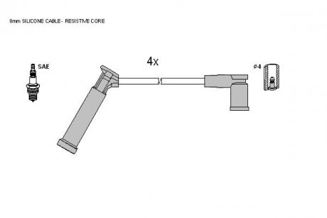 Комплект кабелiв запалювання STARLINE ZK 8856