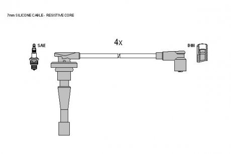 Комплект кабелiв запалювання STARLINE ZK 9764