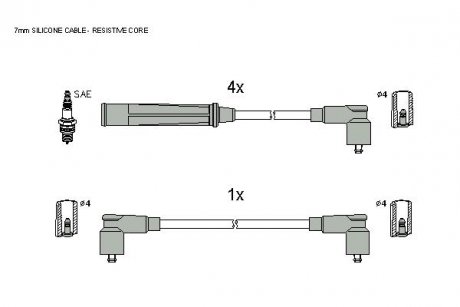 Комплект высоковольтных проводов STARLINE ZK 4284