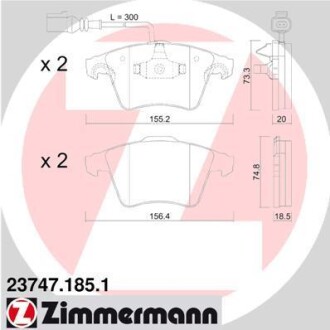 Колодки гальмівні дискові, к-кт ZIMMERMANN 237471851