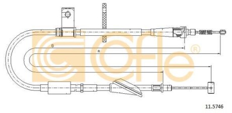 Трос стояночного тормоза COFLE 11.5746