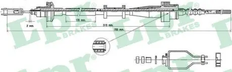 Трос сцепления LPR C0112C