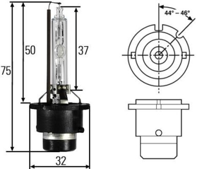 Автолампа Behr 35 W 85 V прозора HELLA 8GS 007 949-261