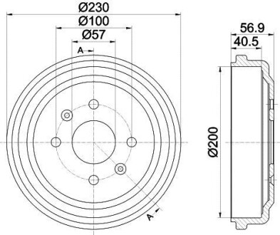 Гальмівний барабан задн. Spark/Aveo/Kalos/Kalos 03- PAGID 8DT355300-961 HELLA 8DT 355 300-961