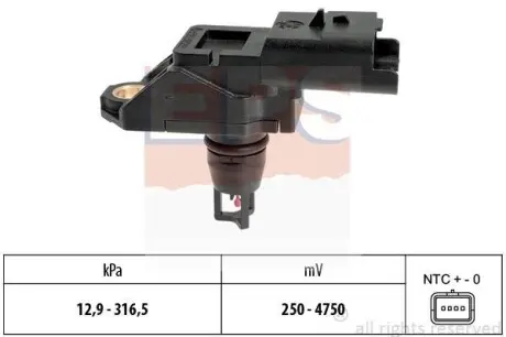 CITROEN Датчик давления 1,6-2,0HDi 07-, FIAT, MITSUBISHI EPS 1.993.261