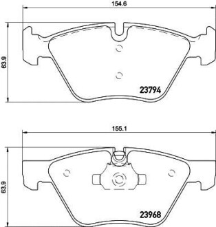 Колодки тормозные передние BMW 3(E90)/1(E81) 04-13 (ATE) (154,8x63,6x20) PAGID HELLA 8DB355011-321