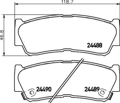 Колодки гальмівні дискові комплект; задн. PAGID HELLA 8DB355013-081