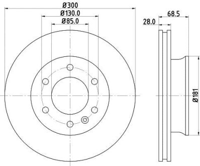 Тормозной диск перед. Sprinter/Crafter 06- (300x28) PAGID HELLA 8DD355117-621