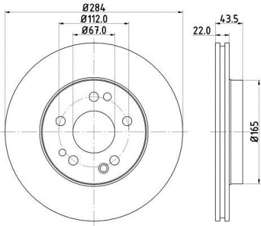 Тормозной диск перед. E220-300 W124 93-95 (284x22) PAGID HELLA 8DD355100-941