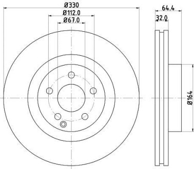 Тормозной диск перед. W211/204 02-15 (PRO) PAGID HELLA 8DD355109-431