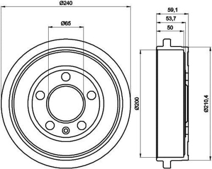 Тормозной барабан Fabia/Polo 1.0-2.0 99- PAGID HELLA 8DT355300-371