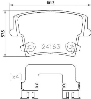 Тормозные колодки зад. Chrysler 300c 04- PAGID HELLA 8DB355025-051