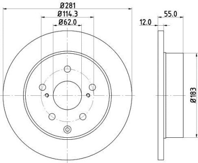 Тормозной диск зад. RAV4 lll / lV (PRO) PAGID HELLA 8DD355118-881