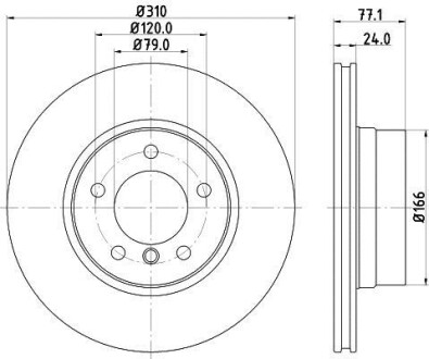 Тормозной диск перед. E60/E61 03-10 Pro PAGID HELLA 8DD355109-901