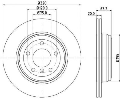 Тормозной диск зад. E60/E61 01-10 Pro PAGID HELLA 8DD355109-941