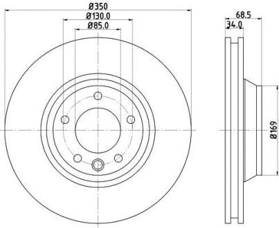 Тормозной диск перед. Audi Q7 Л PAGID HELLA 8DD355109-781