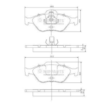 Тормозные колодки, к-кт. NIPPARTS J3603065