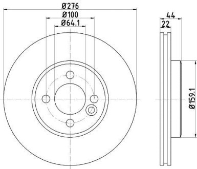 Диск гальмівний MINI Mini(R50,R52) "F D=276mm "01-"07 TEXTAR 92262403