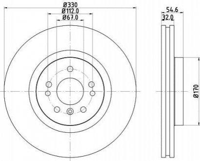 Тормозной диск перед. W164/W251 05- (PRO) PAGID HELLA 8DD355113-171 (фото 1)