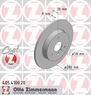 Диск гальмівний ZIMMERMANN 405.4100.20