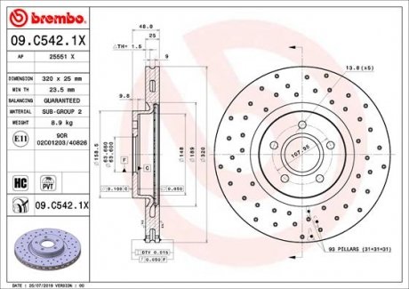 Гальмівні диски BREMBO 09.C542.1X