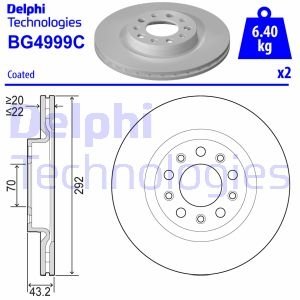 Гальмівний диск DELPHI BG4999C