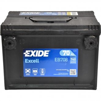 Акумулятор 6 CT-70-L Excell EXIDE EB708 (фото 1)