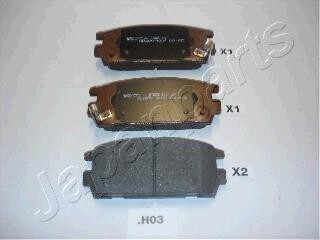 Колодки тормозные дисковые HYUNDAI зад. TERRACAN 0 JAPAN PARTS JAPANPARTS PP-H03AF