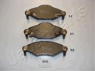 Колодки гальмівні дискові TOYOTA перед. YARIS 01- JAPAN PARTS JAPANPARTS PA-204AF