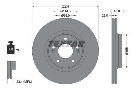 Гальмівний диск TEXTAR 92292203 (фото 1)