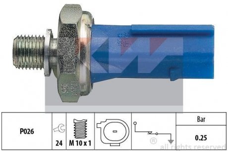 Датчик тиску масла, 1,4-1,9 TDI KW 500 133 (фото 1)