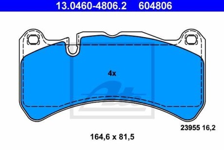 Тормозные колодки, дисковые. ATE 13.0460-4806.2