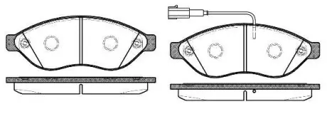 Тормозные колодки, комплект, Fiat Ducato, F1AE3481E, 11- WOKING P13373.12