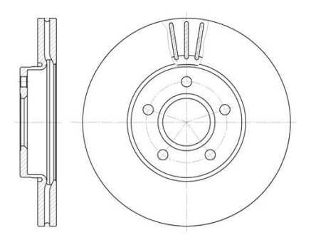 Диск гальмівний передній, 278mm, FORD C-Max, Focus 03- WOKING D6710.10