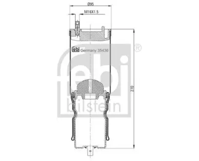 Пневмоподушка підвіски для кабіни FEBI 35436