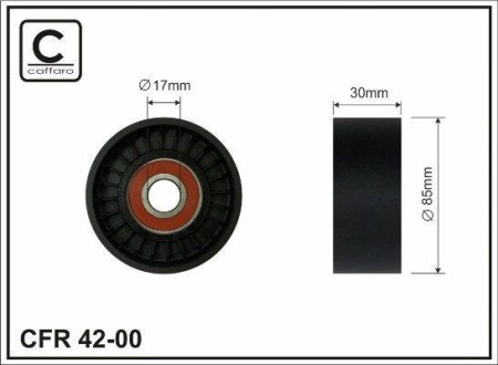 Ролик натяж. гладкий, OM904-906 4.3-6.4D (85x30x17) CAFFARO 42-00