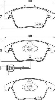 Колодки гальмівні дискові комплект; передн. PAGID HELLA 8DB 355 013-861